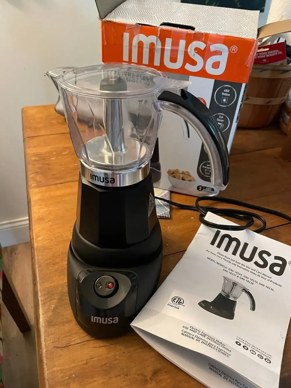Imusa Aluminum Espresso Machine Color Black